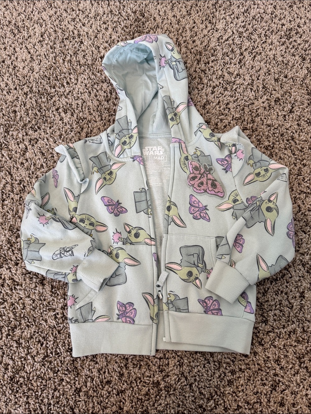 Star Wars The Child (Grogu) Light Green Zip Hoodie